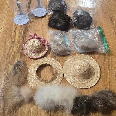 Doll Wigs, Stands, Real Fur & Hats