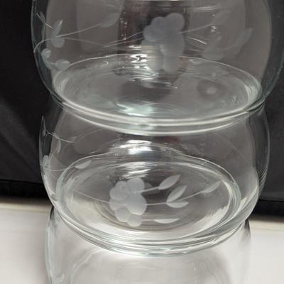 Princess House Heritage 3 Tier Stack-able Etched Covered Candy Dish #4 (DR)