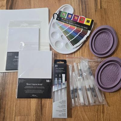 Watercolor Pens, Paper, Palette, Brush Cleaners