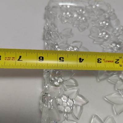2 - Vintage 1980s Mikasa Carmen Walther Glass Clear & Frosted Oblong Trays #5 (DR)