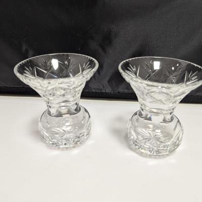 Pair Of Signed Webb Corbett Vases Made England Approx 5 1/2" Tall #6 (DR)
