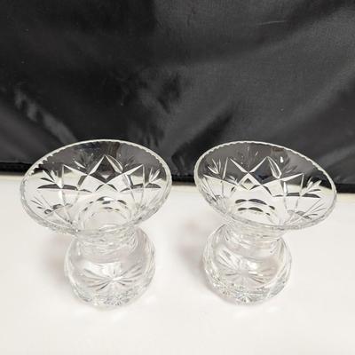 Pair Of Signed Webb Corbett Vases Made England Approx 5 1/2" Tall #6 (DR)