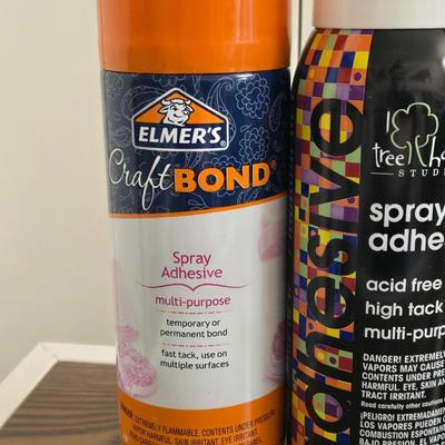 Full Cans of Fixative, Tacky Glue, Spray Adhesive