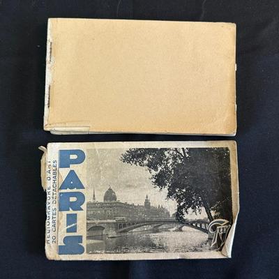 Vintage Paris Postcards, Decanter and Tin