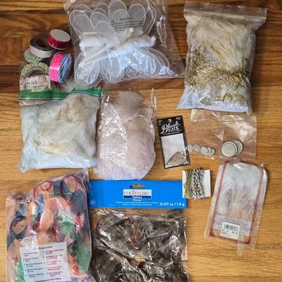 Feathers, Ribbon, Blanket Metal Jewelry Plate, and Dragonflies