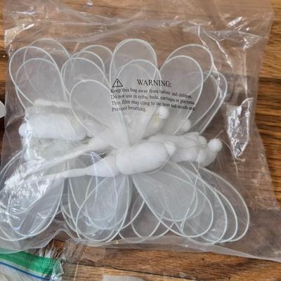 Feathers, Ribbon, Blanket Metal Jewelry Plate, and Dragonflies