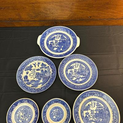 Antique Blue Willow Plates by RC Union and Homer Laughlin
