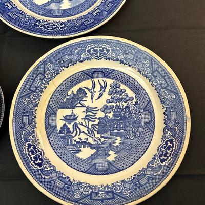 Antique Blue Willow Plates by RC Union and Homer Laughlin