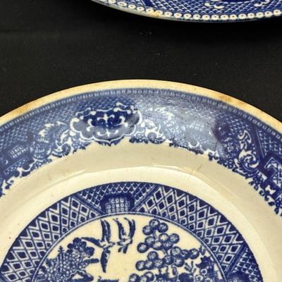 Antique Blue Willow Plates by RC Union and Homer Laughlin