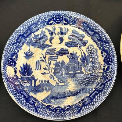 Antique Blue Willow Plates by RC Union and Homer Laughlin