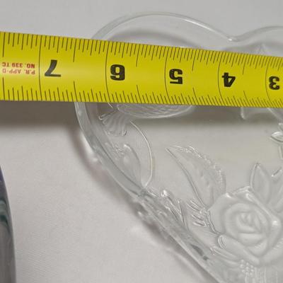 Crystal Clear Studios Narcissus Hand Painted Plate & Heart Shaped Hummingbird & Flower Plate #10 (DR)