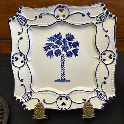 Lot Blue & White South Carolina Kitchen and Dining Items