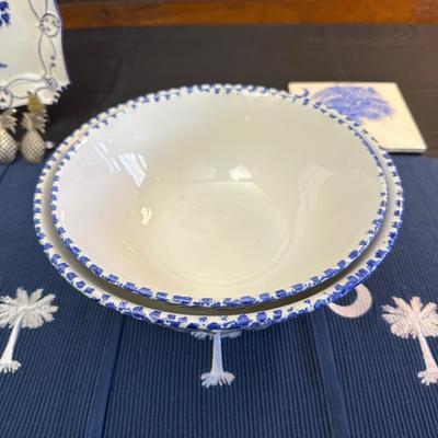 Lot Blue & White South Carolina Kitchen and Dining Items