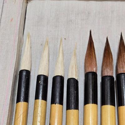 Chinese Paint Brushes with Case