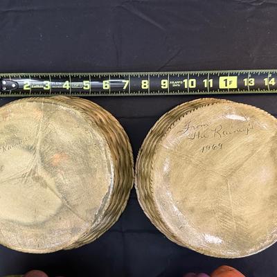 Two Ceramic Fruit Holders with Removable Lids & Dish Towels