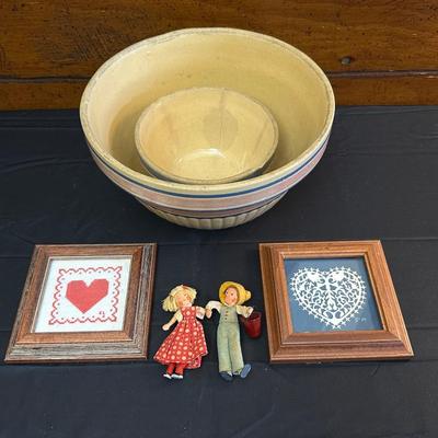 Antique Mixing Bowls, Handmade Miniature Figures and More!