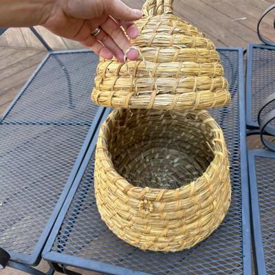 Handwoven Straw Beehive