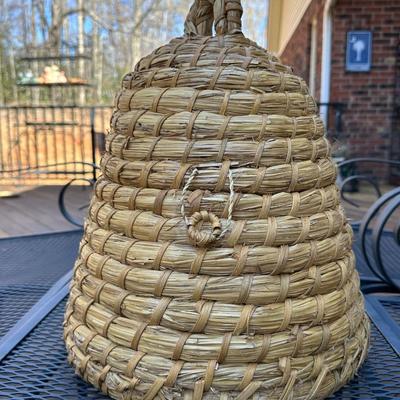 Handwoven Straw Beehive