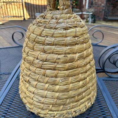 Handwoven Straw Beehive