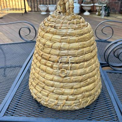 Handwoven Straw Beehive