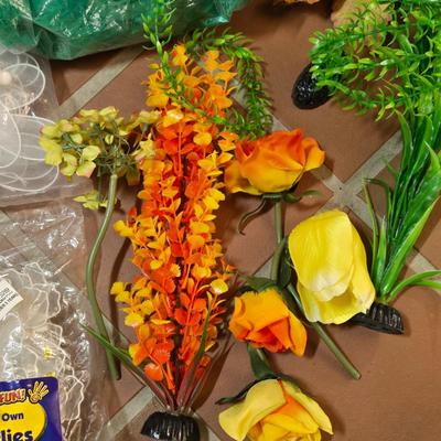 Faux Flowers and Butterflies and Dragonflies