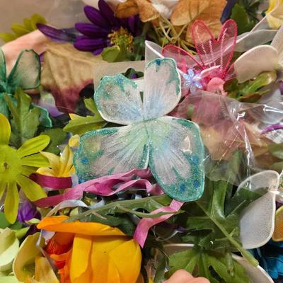 Faux Flowers and Butterflies and Dragonflies