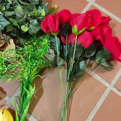 Faux Flowers and Butterflies and Dragonflies
