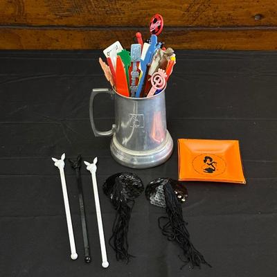 Vintage Playboy Stein, Trinket Dish and Tassels