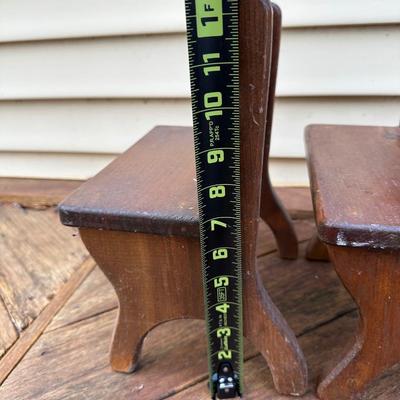 Vintage Miniature School Wooden Benches and Bell