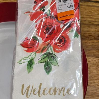 Valentine's Day Heart Molds, Red & White Plate, & Rise Napkins