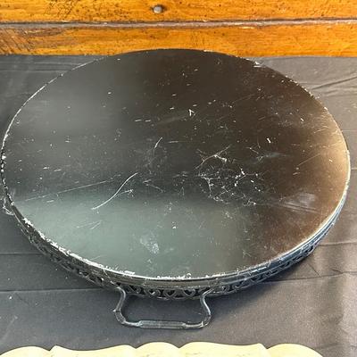 Vintage Hand Painted Toleware Plates and Stile Florentine Plate