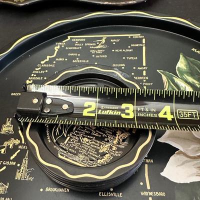 Vintage Hand Painted Toleware Plates and Stile Florentine Plate