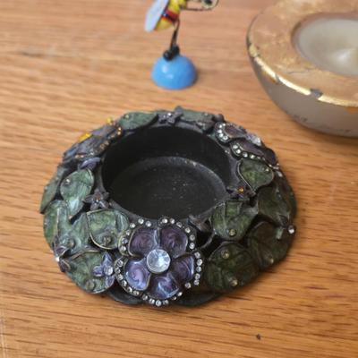 Votive Holders and Small Bee Figurine