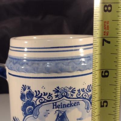 Heineken Blue Delfts Hand Painted Ceramic Stein