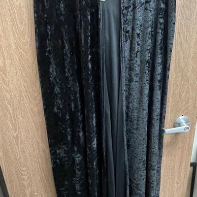 Hooded Cape, Black Polyester and Velour