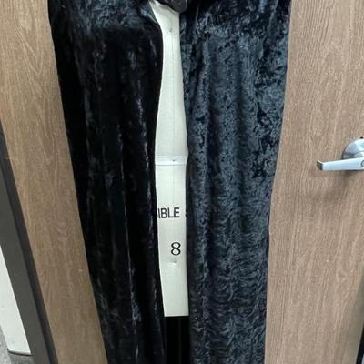 Hooded Cape, Black Polyester and Velour
