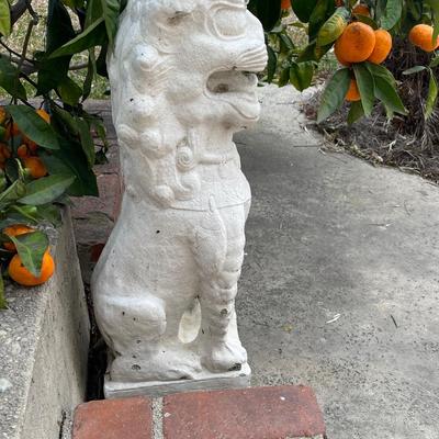 Pair of Chinese Dog Lion Garden Statues