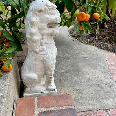 Pair of Chinese Dog Lion Garden Statues