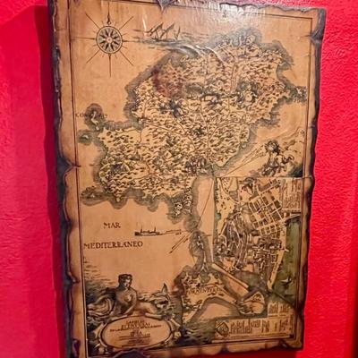 Ancient-Style Spanish Map of Ibiza Island