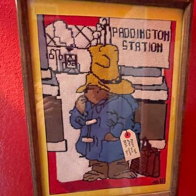 Vintage Paddington Bear Framed Cross-stitch
