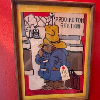 Vintage Paddington Bear Framed Cross-stitch