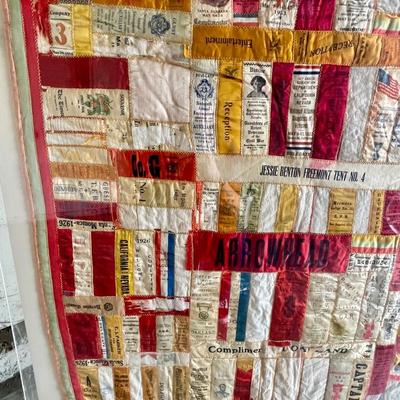 Quilt of Ribbons and Flag Honors- Women's Relief Corps