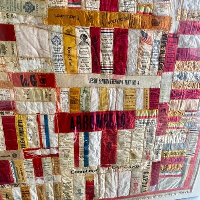 Quilt of Ribbons and Flag Honors- Women's Relief Corps