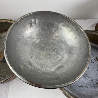 1084 Copper Over Metal Pans/Bowls With Ironstone Double Boiler