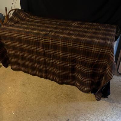 Chocolate Orange Plaid Twill Pattern Blanket (B1-MG)