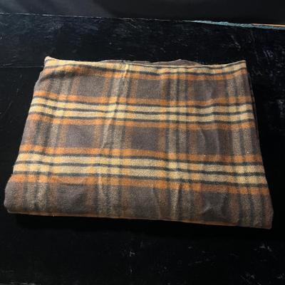 Chocolate Orange Plaid Twill Pattern Blanket (B1-MG)