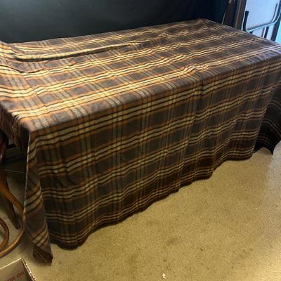Chocolate Orange Plaid Twill Pattern Blanket (B1-MG)