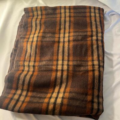 Chocolate Orange Plaid Twill Pattern Blanket (B1-MG)