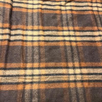 Chocolate Orange Plaid Twill Pattern Blanket (B1-MG)