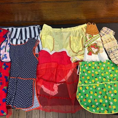 Vintage Aprons and Antique Handmade Potholders
